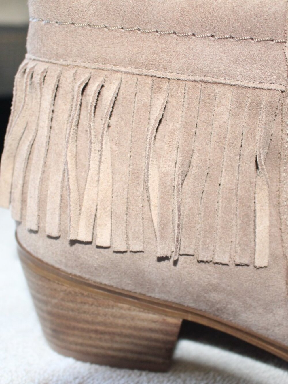 NWOT Naturalizer ankle leather fringe boot women's 9 1/2 ww - Picture 7 of 10